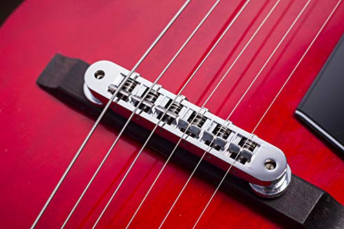 2026 GROTE Jazz Electric Guitar Hollow Body Chrome Hardware P90 pickup (RED)