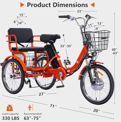 2026 Adult Electric Tricycle Adult Tricycle 3 Wheel Bikes Adults Electric Three Wheel Bike