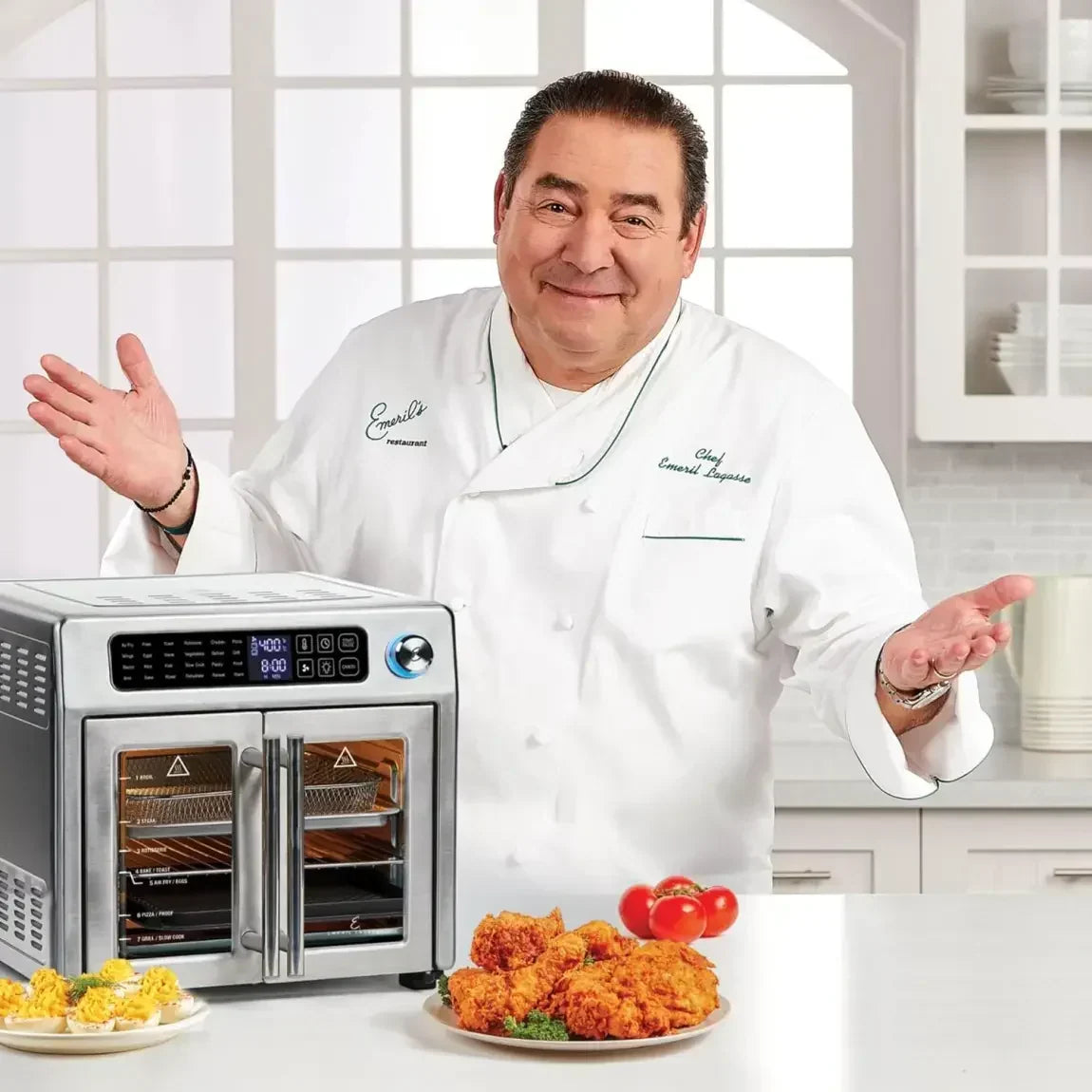 2026 26-Qt. Extra-Large Air Fryer Convection Toaster Oven with French Doors, Stainless Steel