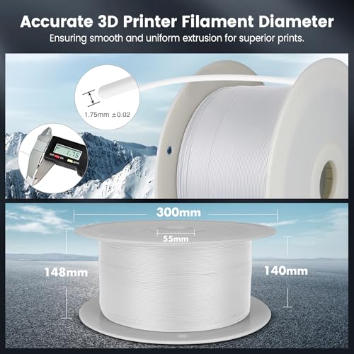 2026 SUNLU 4kg PLA 3D Printer Filament Bundle, Neatly Wound PLA Filament 1.75mm ±0.02mm, Individually Vacuum Packed, 4kg in Total, 1kg per Spool, 4 Pack, 4000g, 4Black