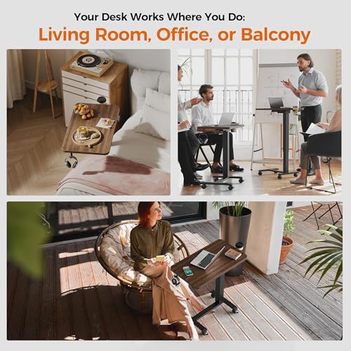 2026 Agilestic Electric Standing Desk, 48 x 24 Inches Height Adjustable Desk, Sit Stand up for Work Office Home, Ergonomic Rising Computer Table with Memory Preset, Rustic Brown