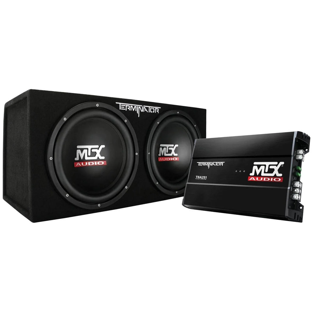 2026 12" Dual Loaded Car Subwoofer w/Sub Box, Amplifier, & Wiring Kit