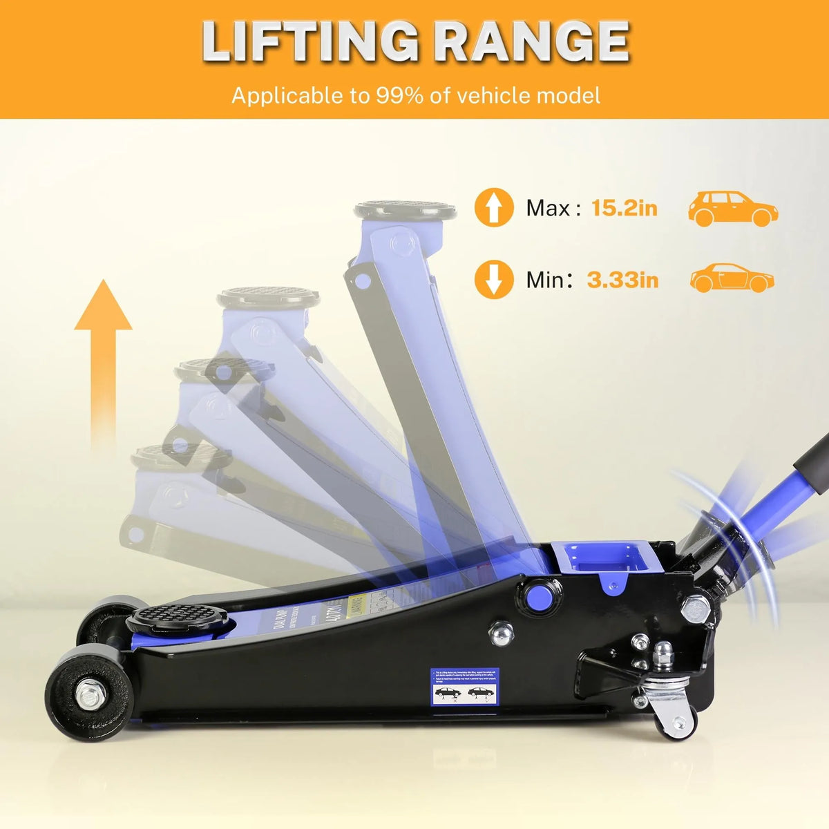 2026 4-Ton Floor Jack, Low Profile Car Jack, Heavy-Duty Trolley Jack Car Lift with Dual Pump Pistons, Lifting Range 4"-21", 8000LBS