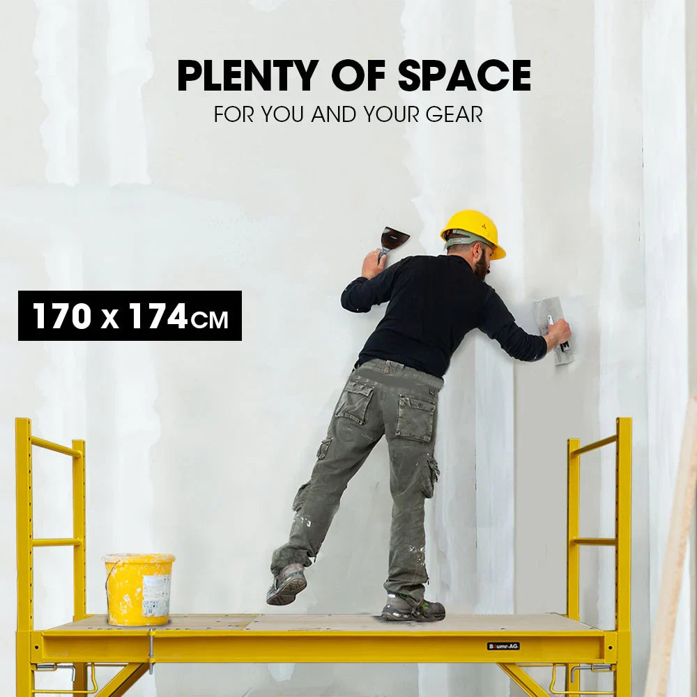 2026 Adjustable Mobile Scaffolding, 450kg Capacity, with Trapdoor Hatch