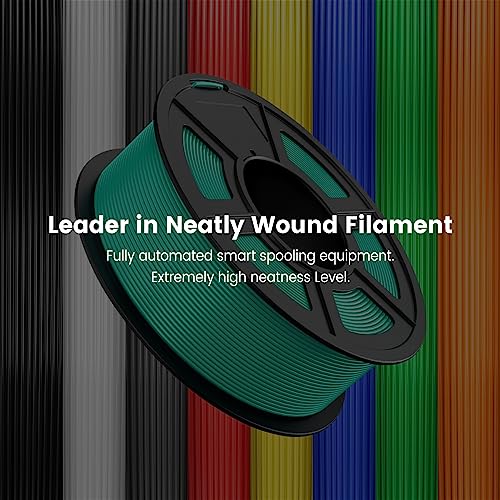 2026 SUNLU 4kg PLA 3D Printer Filament Bundle, Neatly Wound PLA Filament 1.75mm ±0.02mm, Individually Vacuum Packed, 4kg in Total, 1kg per Spool, 4 Pack, 4000g, 4Black