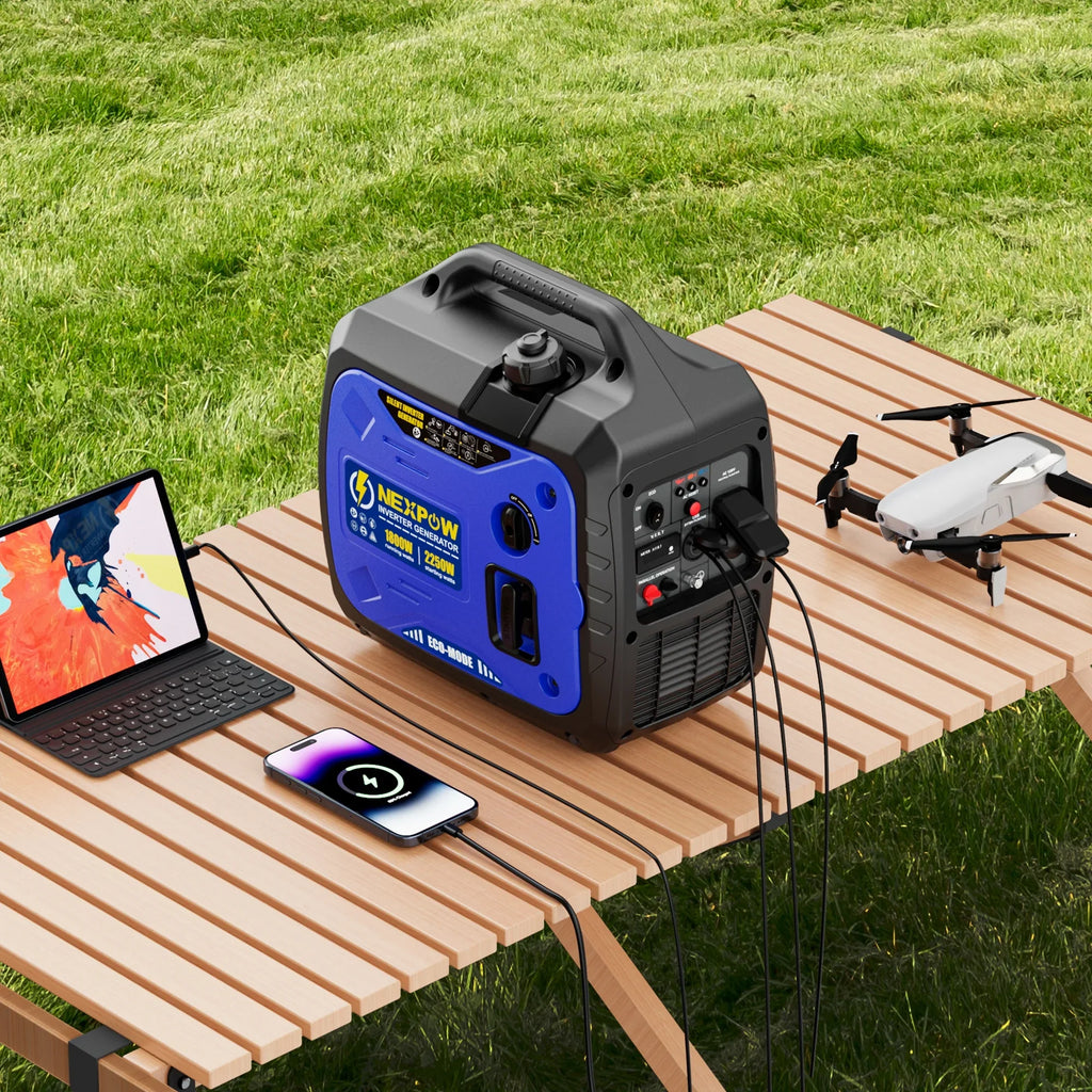 2026 NewNEXPOW 2250W Portable Inverter Generator, Gasoline Power Quiet Lightweight for Backup Home & Camping, Eco-Mode Feature, Parallel Capability, EPA Compliant