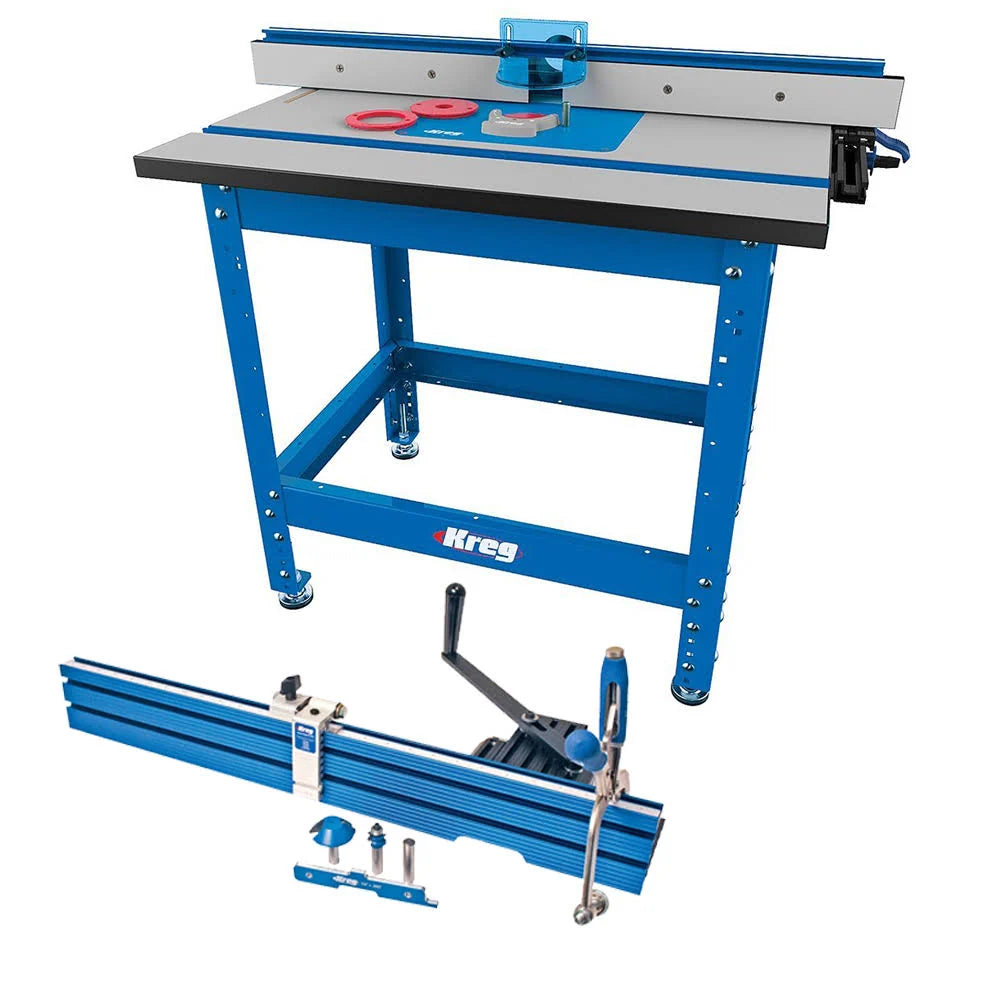 2026 PRS1045 Precision Router Table System with PRS1200 Beaded Face Frame, Large Tabletop, T-Square Fence, Steel Stand