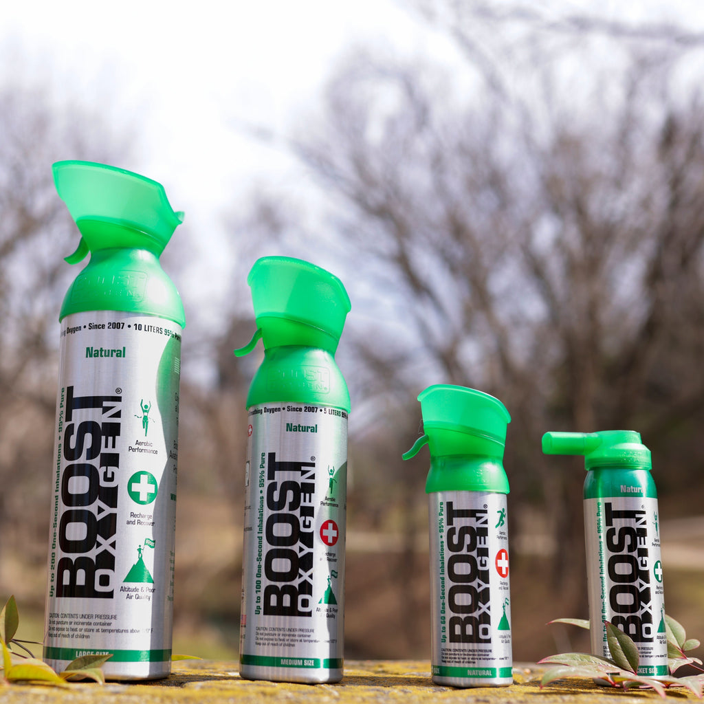 2026 Boost Oxygen Natural Portable 10 Liter Pure Canned Oxygen, Flavorless (18 Pack)