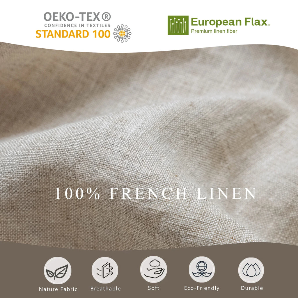 2026 New100% Pure Linen Duvet Cover with Button Closure and Corner Ties Soft & Breathable - Natural Full/Queen