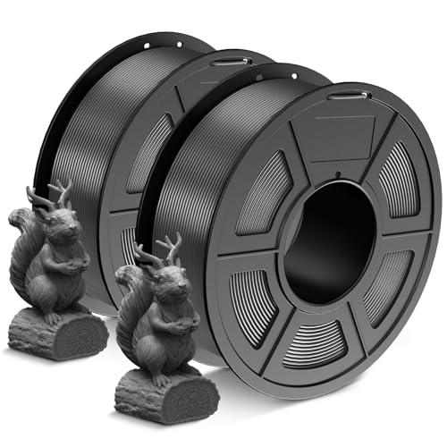 2026 SUNLU 4kg PLA 3D Printer Filament Bundle, Neatly Wound PLA Filament 1.75mm ±0.02mm, Individually Vacuum Packed, 4kg in Total, 1kg per Spool, 4 Pack, 4000g, 4Black