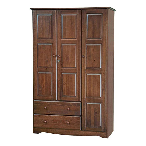 2026 100% Solid Wood Grand Wardrobe Armoire - Mocha