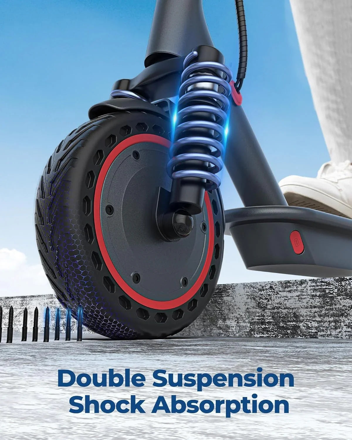 2026 NewElectric scooter, 350W/500W powerful motor, 8.5"/10" solid rubber tires, 19/22 mph, 28/21/12 mile range, dual brakes