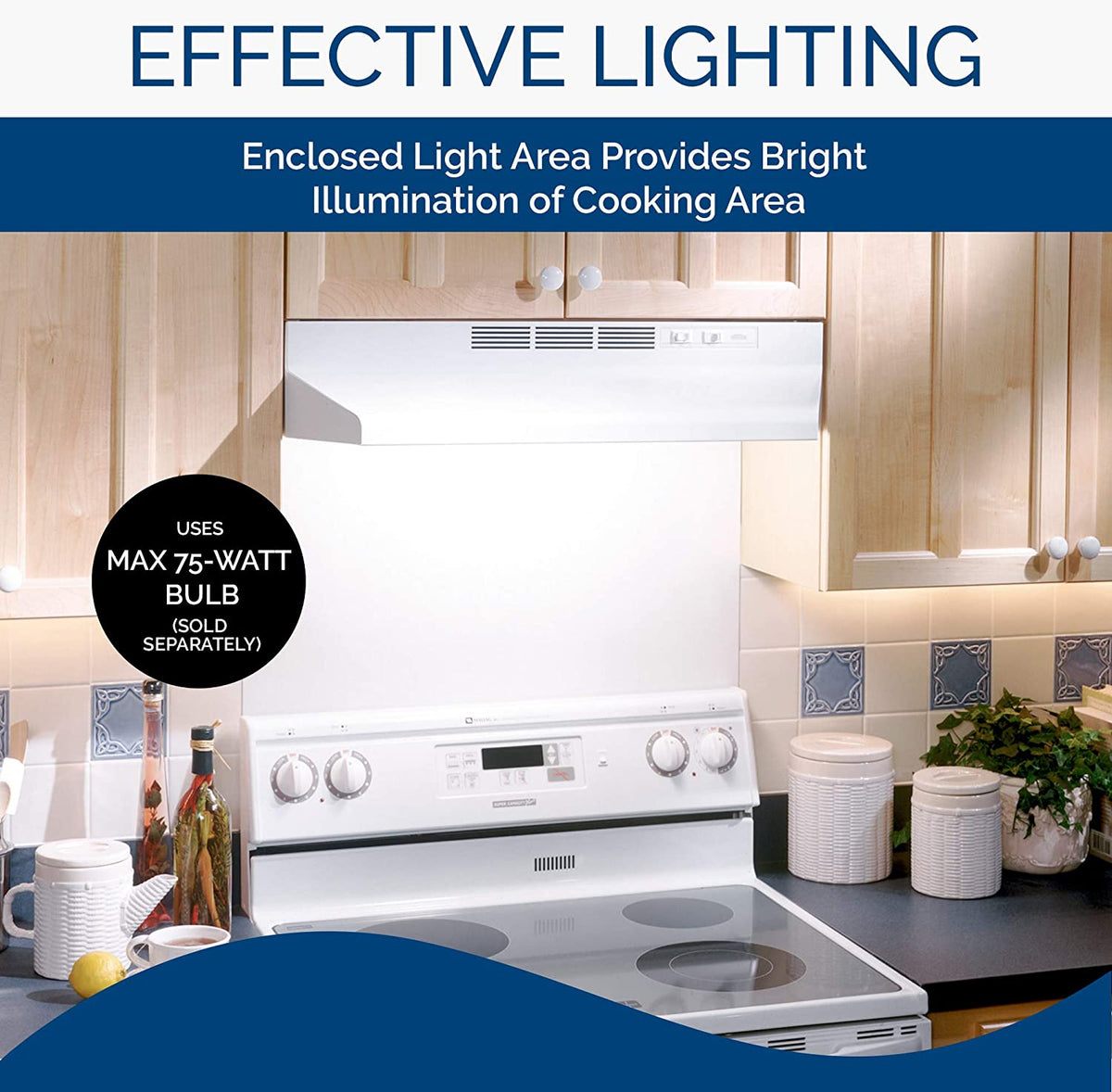 2026 Broan-NuTone 413001 Non-Ducted Ductless Range Hood with Lights Exhaust Fan for Under Cabinet, 30-Inch