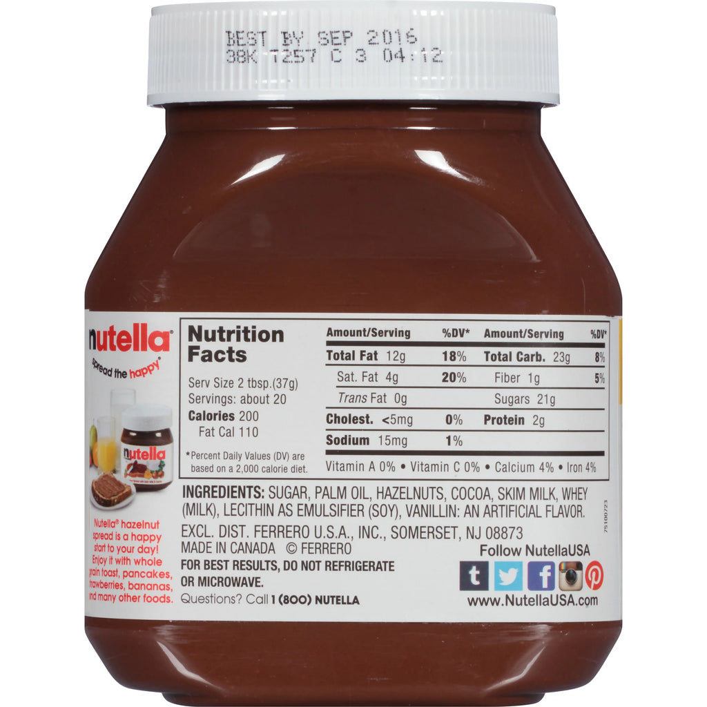 2026 Nutella Twin Pack 26.5 Ounce Jars (Pack of 2)