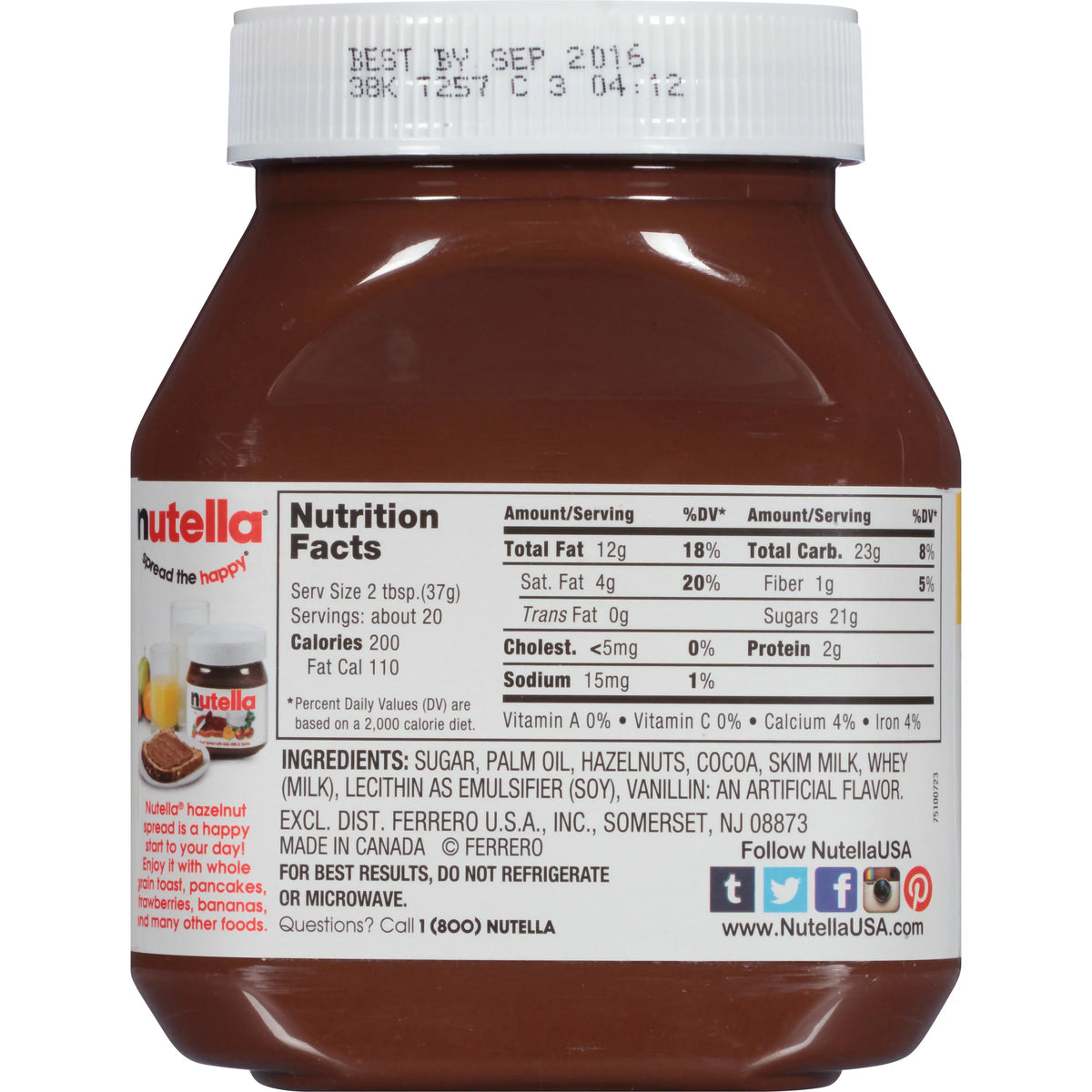 2026 Nutella Twin Pack 26.5 Ounce Jars (Pack of 2)