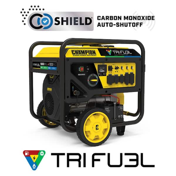 2026 15,000/12,000-Watt Electric Start Gasoline Propane and Natural Gas Tri-Fuel Portable Generator with CO Shield