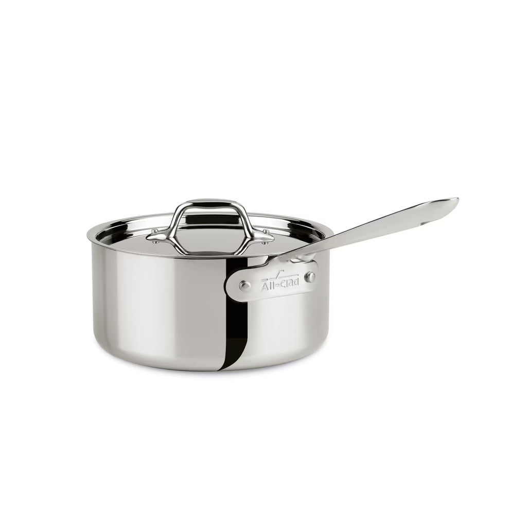 2026 NewAll-Clad D3 Stainless 3-ply Bonded Cookware, Sauce Pan with lid, 3 quart