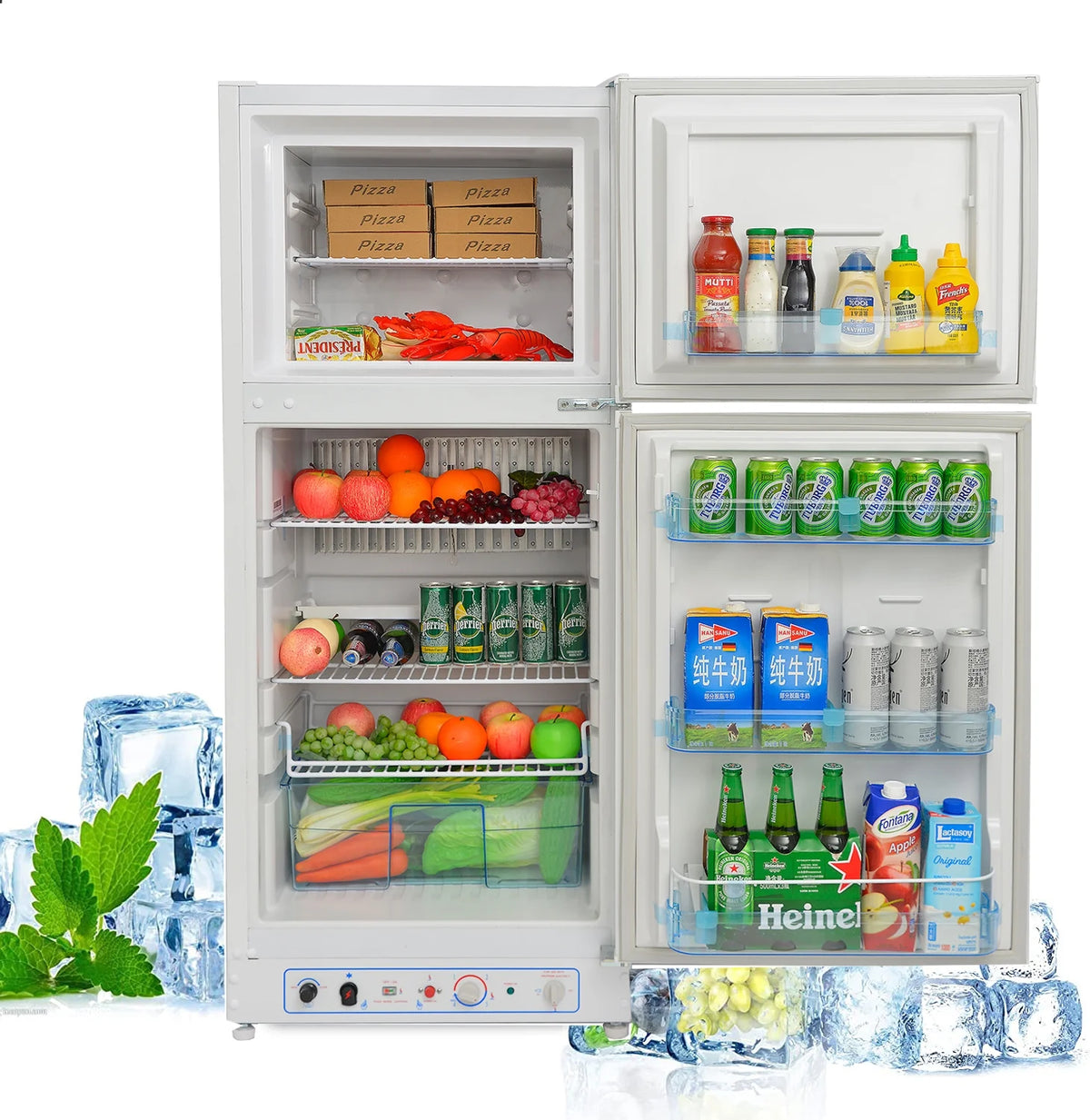 2026 Smad Propane Gas Refrigerator with Freezer 6.5 Cu ft LPG Fridge for Cabin Camper RV Home 2 Way LPG/220V Refrigerator Gas Fridge Freezer Caravan Campervan Off Grid