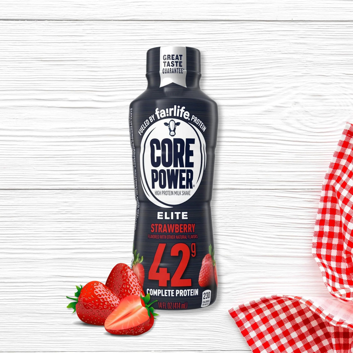 2026 Core Power Fairlife Elite 42g High Protein Milk Shake - Kosher, Strawberry Protein Shake for Workout Recovery - 14 Fl Oz Pack of 12 & Multi-Purpose Key Chain