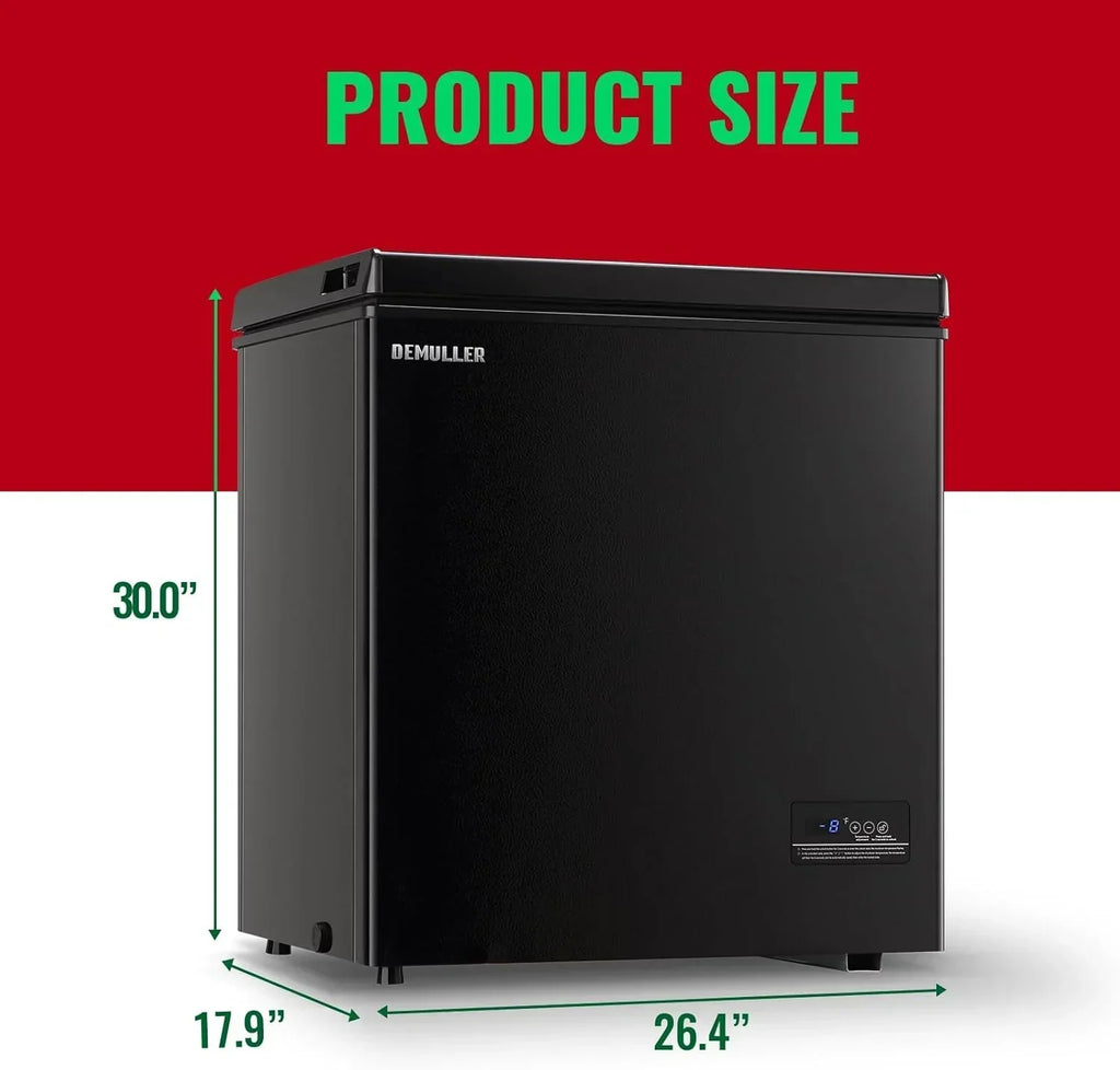 2026 5.0 Cu. Ft. Chest Freezer with 2 Removable Stainless Steel Baskets, Electronic Control, 41 deg F to -15 deg F, Black