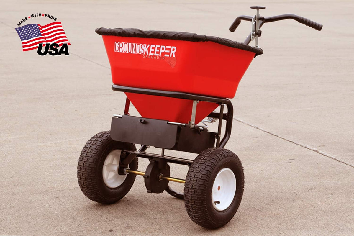2026 100-Lb. Walk-Behind Push Spreader for Grass Seed, Salt, De-Icer and Fertilizer