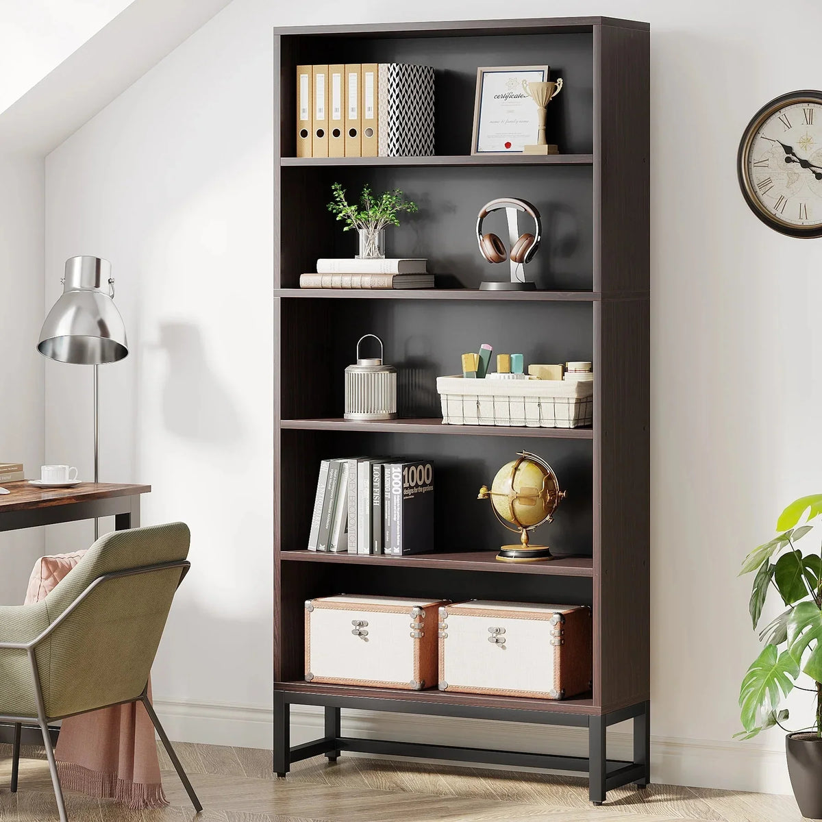 2026 70.87 Inch Tall 5-Tier Bookcase, Large Bookshelf with 31.5 Inch Wide Storage