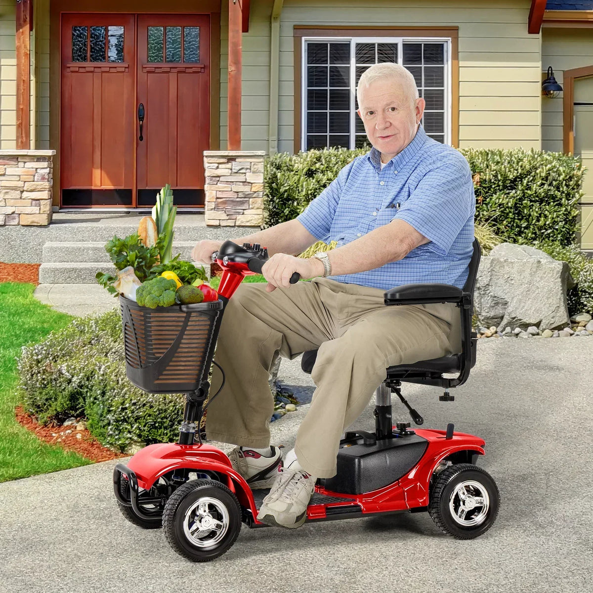 2026 4-Wheel Scooter, Portable & Lightweight, 14-Mile Range, Model A898