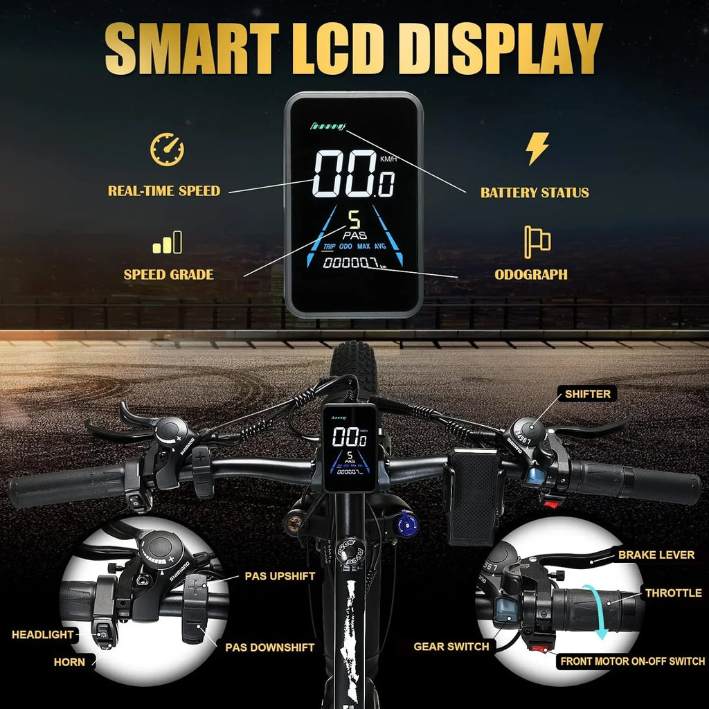 2026 NewKETELES Electric Bike for Adults, Peak 4000W Dual Motor Ebike��26" Fat Tire Electric Mountain bike,  48V 23AH Removable Battery UL 2849.