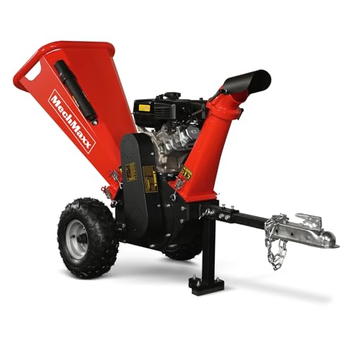 2026 4'' Inch 212CC 7HP Gas Powered Wood Chipper Leaf Branch Shredder Mulcher with Towbar, Emergency Stop Button, Model GS650