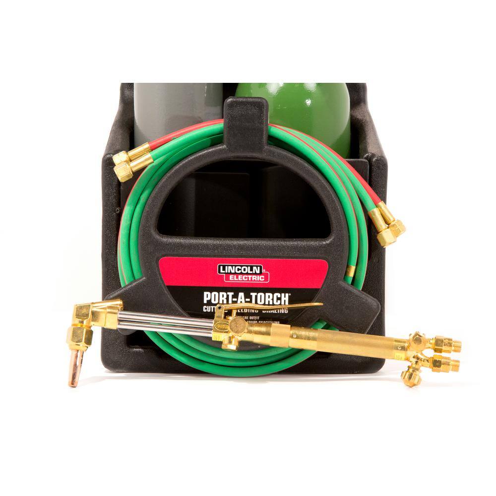 2026 Lincoln Electric Port-A-Torch Kit with Oxygen and Acetylene Tanks for Cutting Welding and Brazing KH990