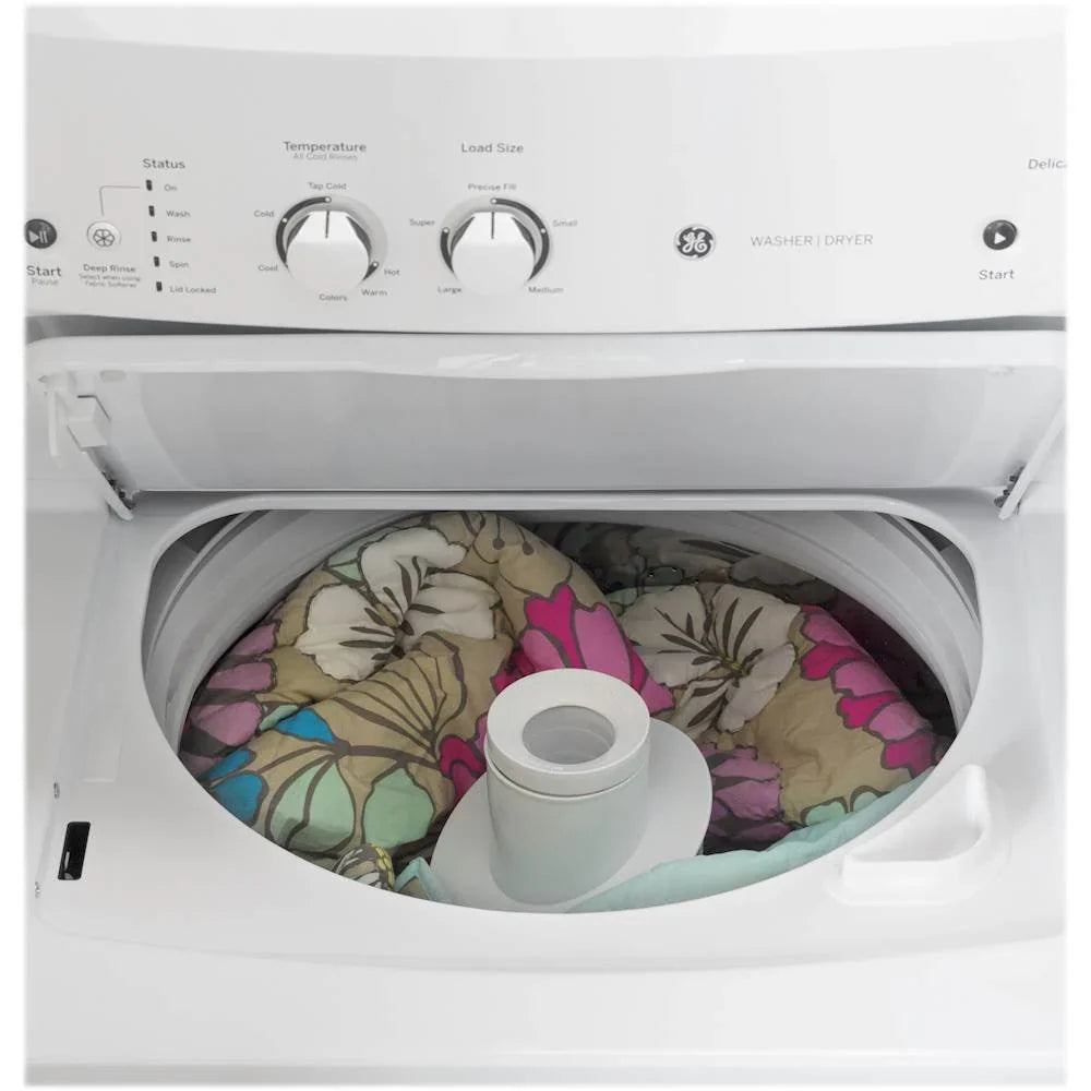 2026 NewLaundry Center 2025 with 3.8 cubic foot (approx. 108 liters) top-loading washing machine and 5.9 cubic foot (approx. 167 liters) electric dryer – White