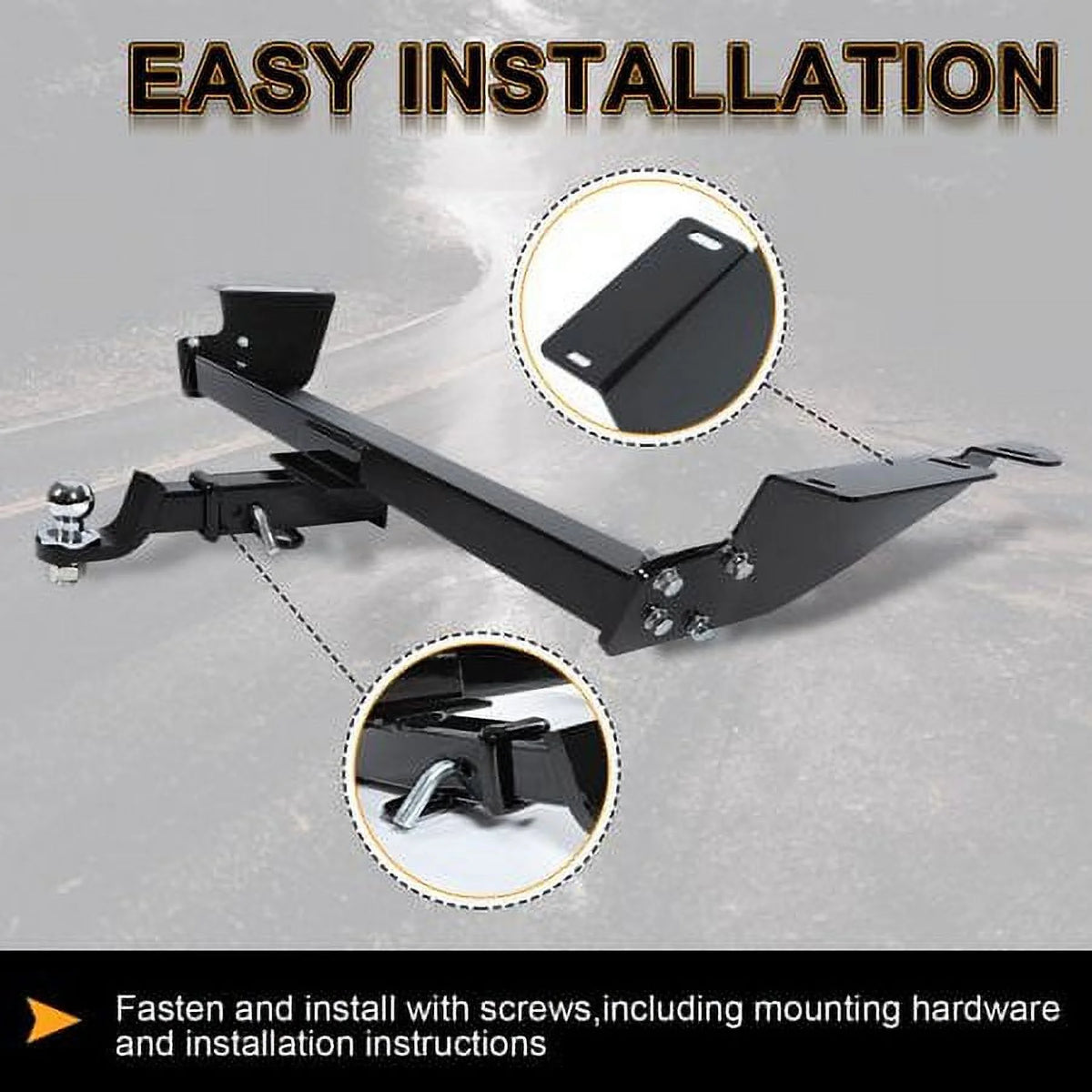 Kojem Trailer Hitch Fit for 2026-2026 Dodge Grand Caravan Class 3 Trailer Tow Hitch Receiver 2" Fit for Chrysler Town & Country RAM C/V Tradesman Volkswagen Routan Steel Powder Coated
