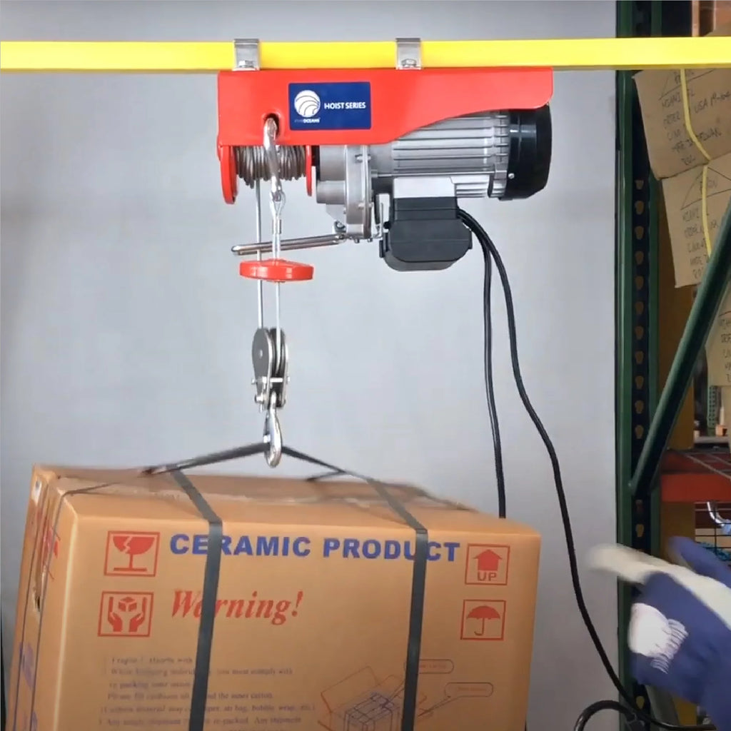 2026 Five Oceans Electric Hoist, Hoist Pulley System, Pulley Hoist, 2200 Lb Electric Winch with 6FT Remote Control 120 Volts, for Garage, Factory Lifting with Emergency Stop Button - FO3820