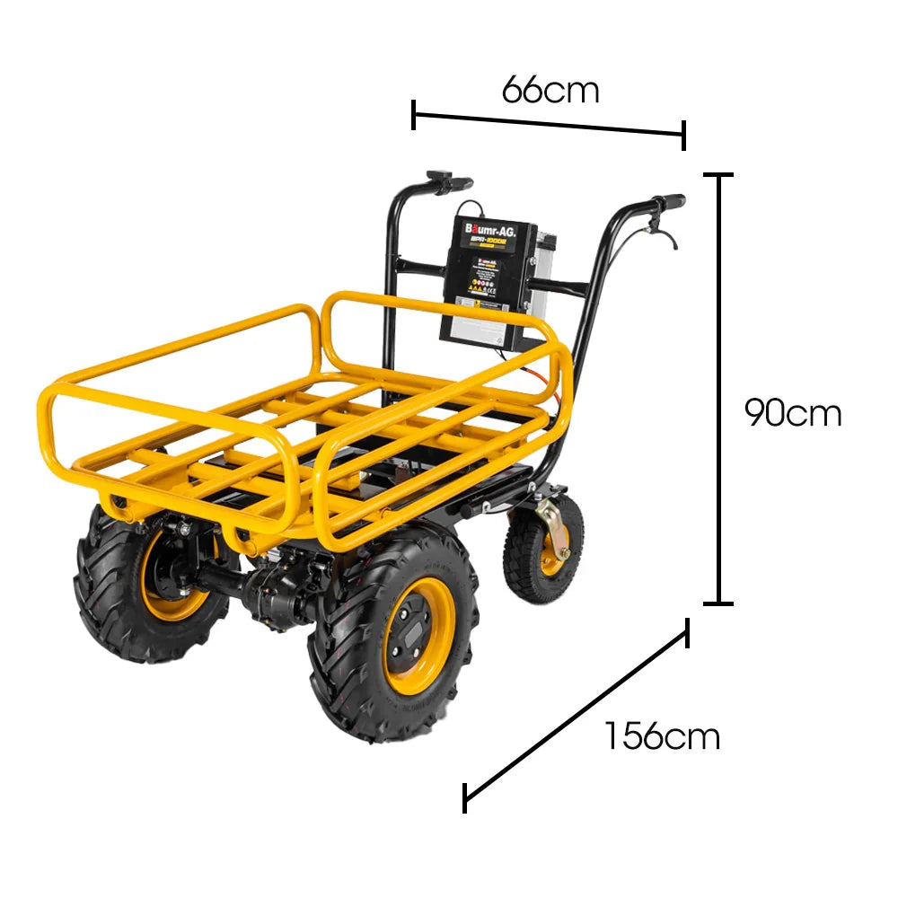 2026 40V Battery Powered Material Handling Dumper Wheelbarrow Motorised Electric, 300kg Capacity