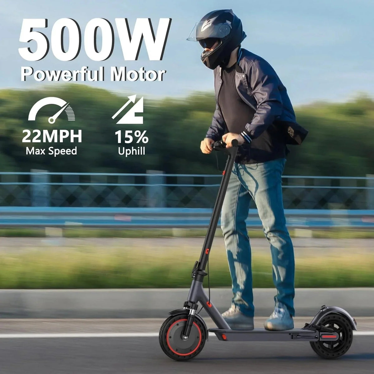 2026 NewElectric scooter, 350W/500W powerful motor, 8.5"/10" solid rubber tires, 19/22 mph, 28/21/12 mile range, dual brakes