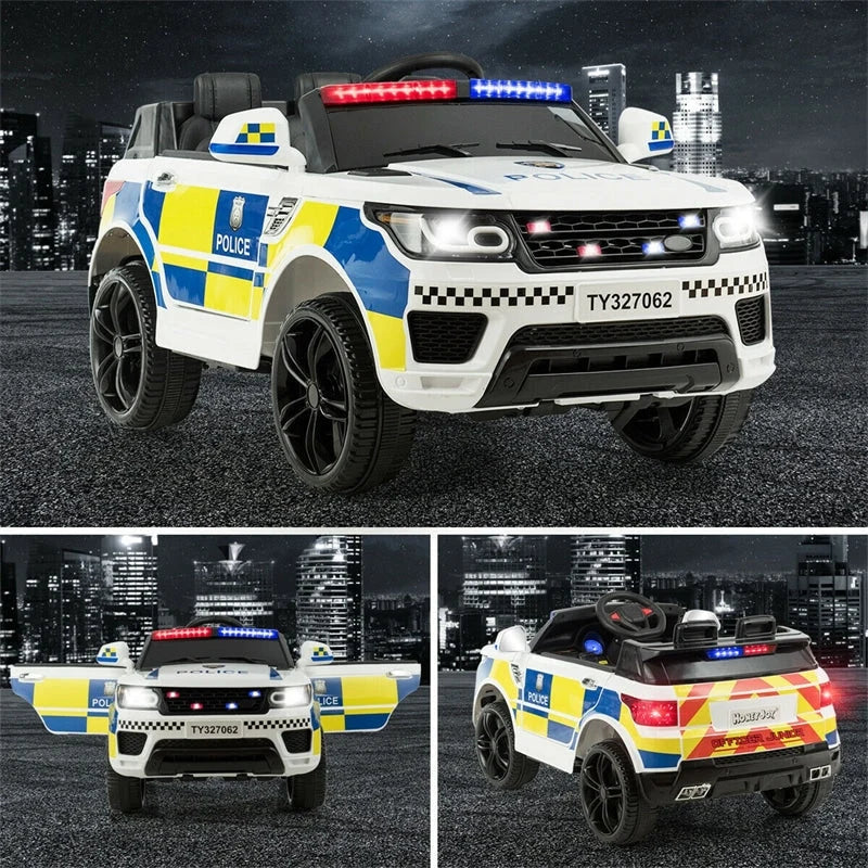 2026 Kids Ride On Police Car 12V Battery Powered Electric Riding Toy Truck Car with LED Siren Flashing Light