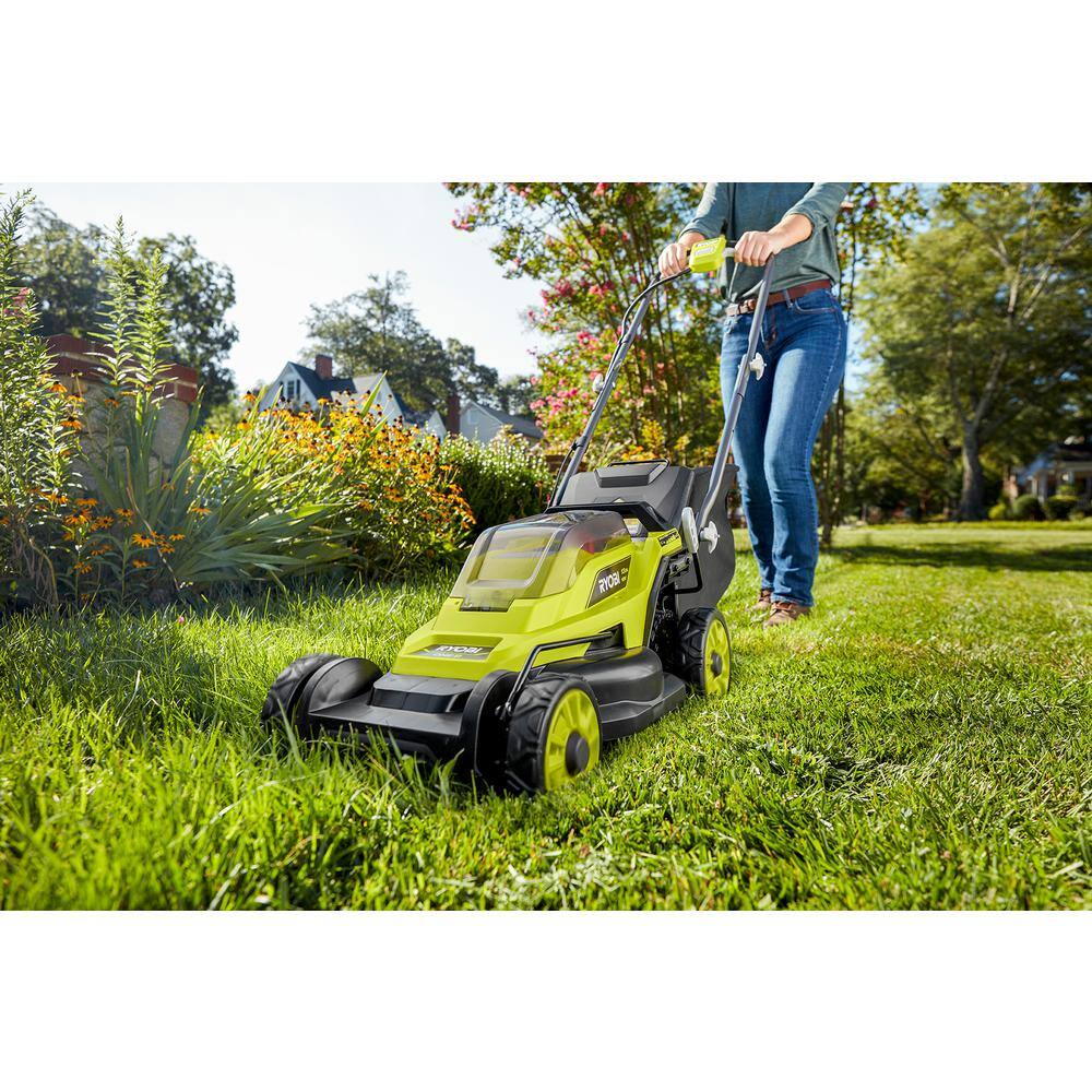 2026 ONE+ 18V 13 in. Cordless Battery Walk Behind Push Lawn Mower with 4.0 Ah Battery and Charger P1180