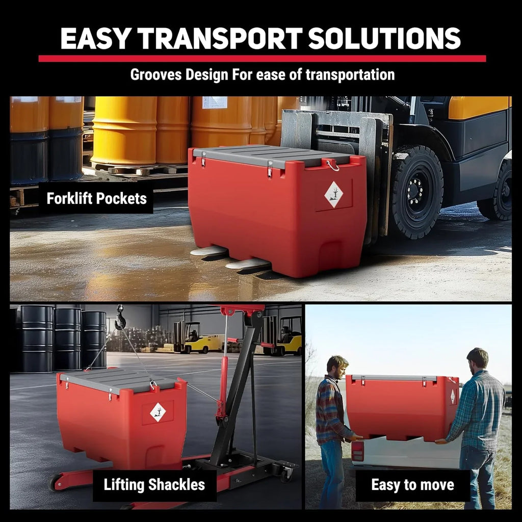 2026 NewFuel Transfer Tank, 50 Gallon for Gasoline & Diesel, Gas Tank with 10.6 GPM Fast Flow Rate 12V DC Transfer Pump,13.1 ft Power Cord Portable Gas Tank, Red