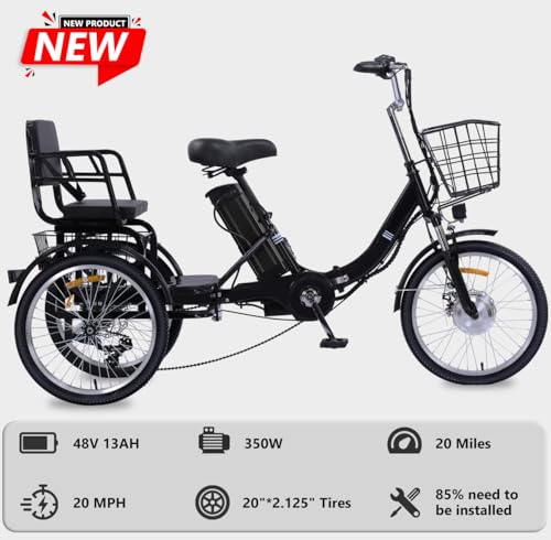 2026 Adult Electric Tricycle Adult Tricycle 3 Wheel Bikes Adults Electric Three Wheel Bike