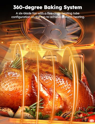 2026 Brio Air Fryer Oven, 15.5Qt X Large Family Size, SS Rotisserie Basket &Skewer Kit, Reversible Ultra Non Stick Grill/Griddle Plate, Powerful 1800W, Integrated Smart Thermometer,Black: Home & Kitchen