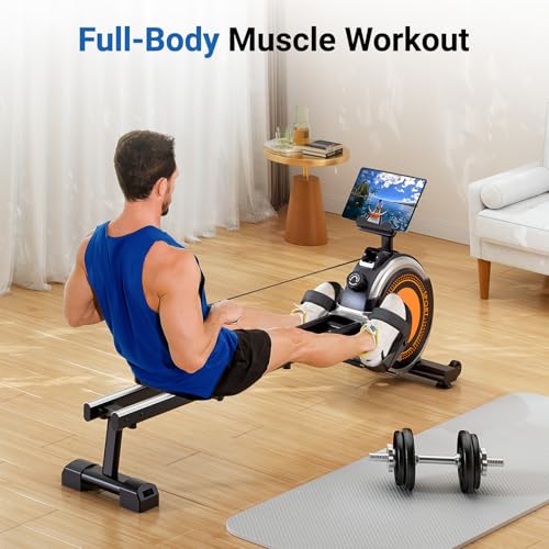 2026 Dripex Rowing Machines for Home Use, Rowing Machine Magnetic Rower, Max 350 LBS, 16 Levels of Workout Resistance, Dual Slide Rail, Bluetooth App Compatible, LCD Monitor, Row Machine for Gym Exercise