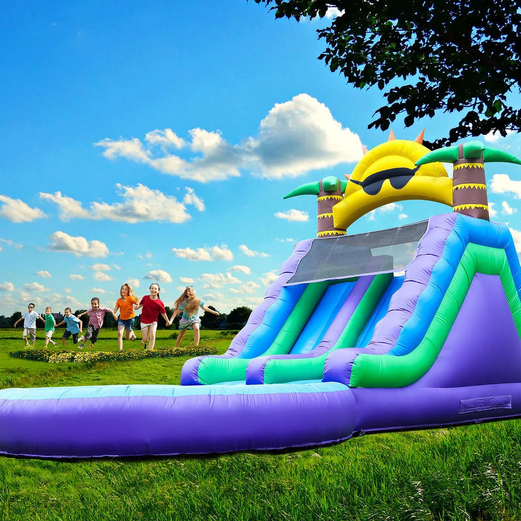 2026 NewRelunch 26FT Inflatable Double Water Slide for Kids & Adults, PVC Inflatable Water Park with Blower, Giant Splash Pool for Backyard & Outdoor Fun, 26'L x 12'W x 14'H
