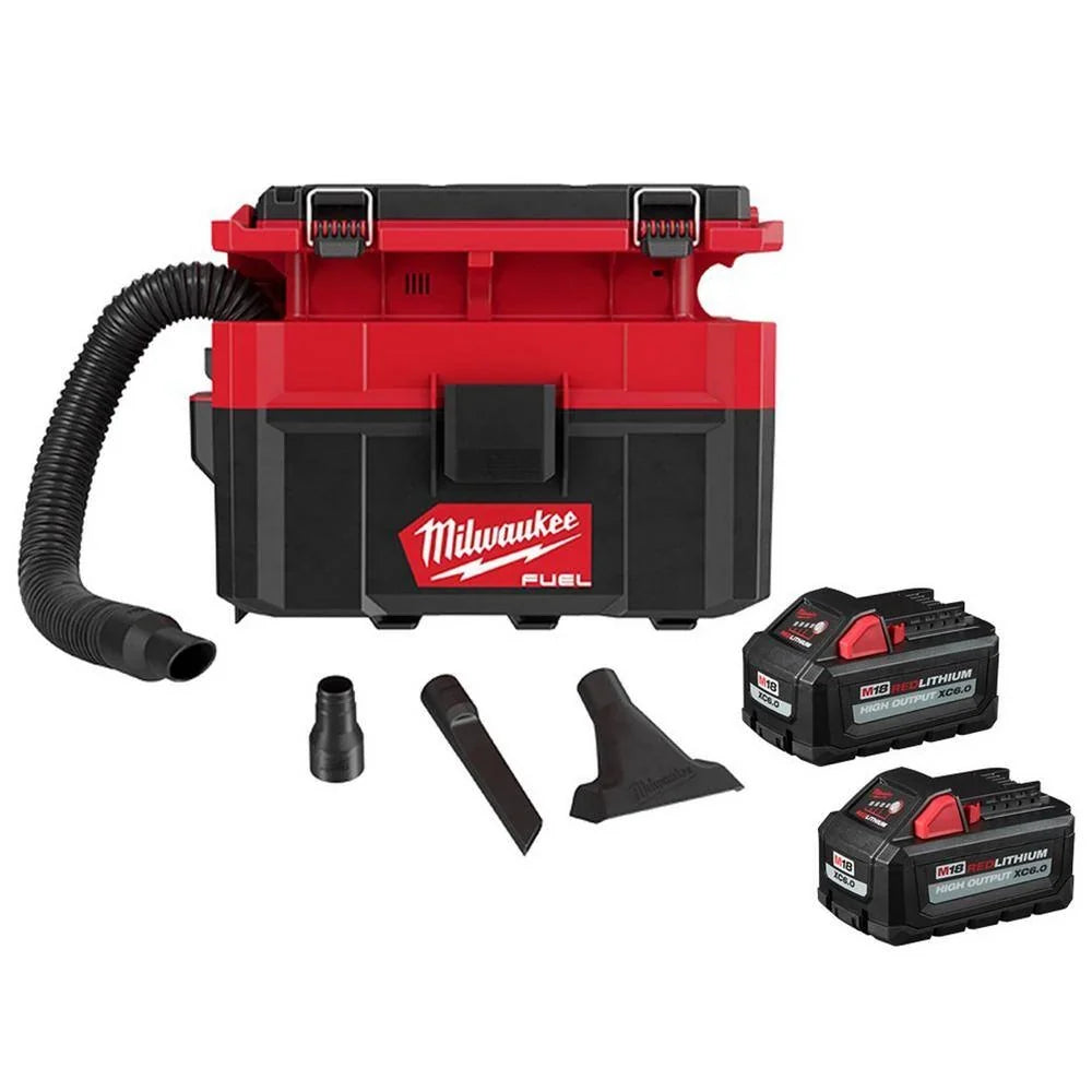 2026 M18 FUEL PACKOUT 18-Volt Lithium-Ion Cordless 2.5 Gal. Wet/Dry Vacuum with (2) M18 HIGH OUTPUT 6.0 Ah Batteries