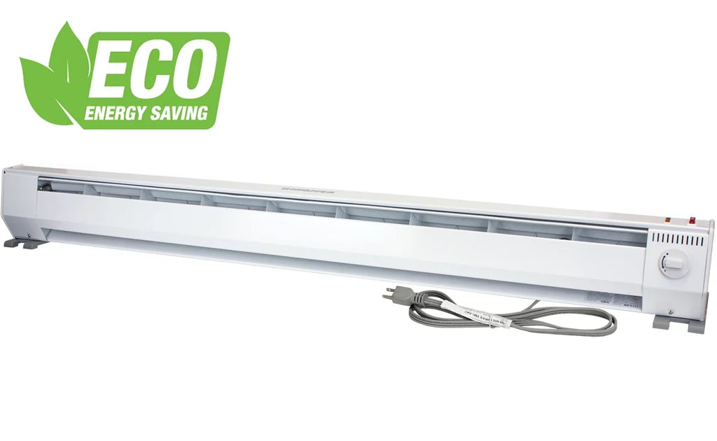 2026 King Electric 5' Portable 2-Stage Eco Baseboard Heater, 1500W / 120V, White