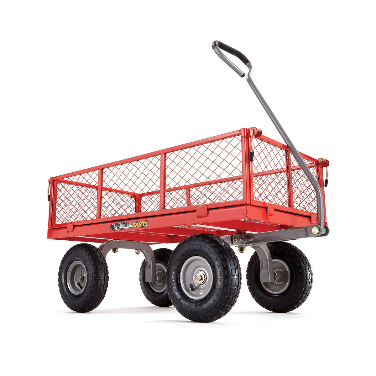 2026 Gorilla Cart 800 Pound Capacity Heavy Duty Steel Mesh Utility Wagon Cart, Red