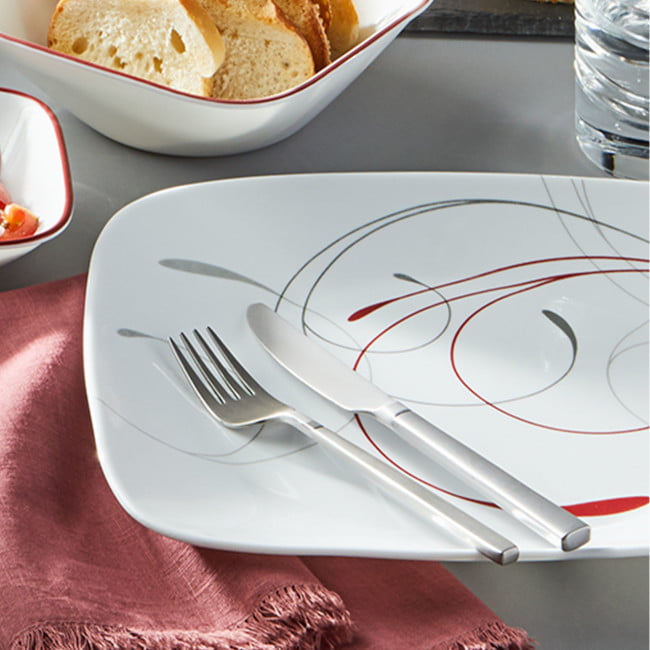 2026 Corelle Splendor, Square, 12 Piece, Dinnerware Set