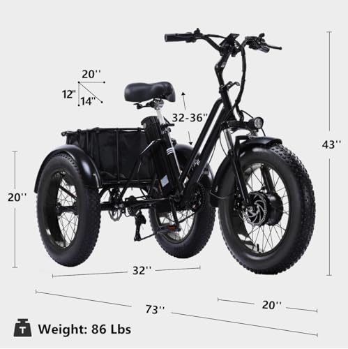 2026 Adult Electric Tricycle Adult Tricycle 3 Wheel Bikes Adults Electric Three Wheel Bike