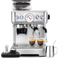 2026 Casabrews 20 Bar Espresso Machine with Milk Frother Steam Wand, Cappuccino Machine with Grinder, Silver