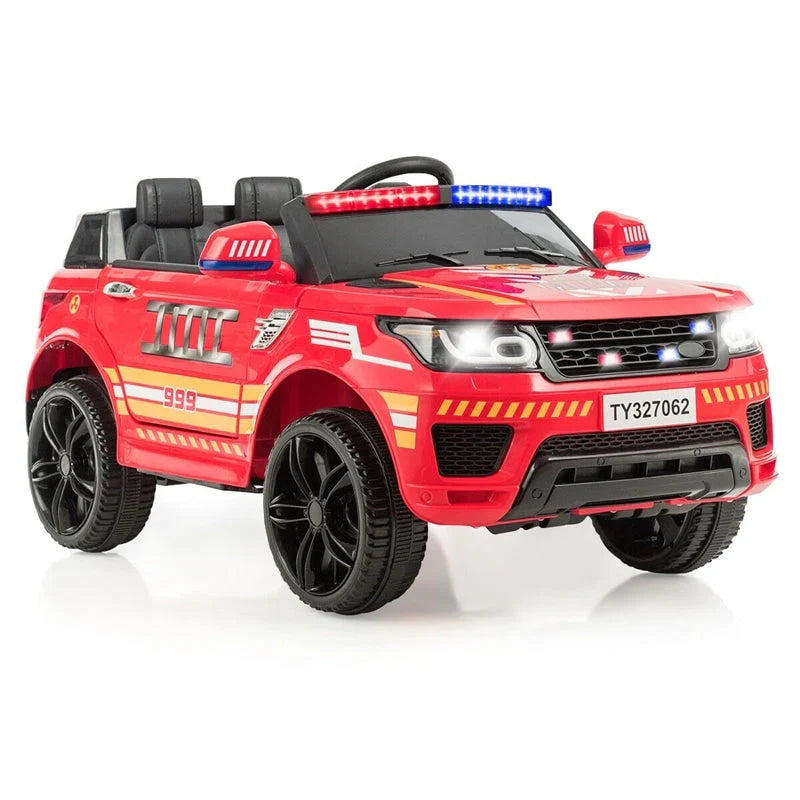 2026 Kids Ride On Police Car 12V Battery Powered Electric Riding Toy Truck Car with LED Siren Flashing Light