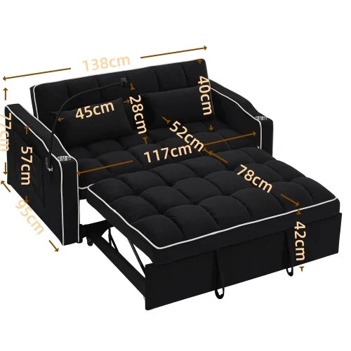 2026 Fashionable modern and multi-functional foldable velvet sofa bed